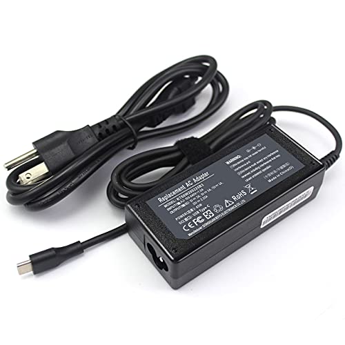 45W USB-C Laptop Charger for Lenovo Yoga C940 C740 S730 720 730 720-13IKB 730-13ikb 730S 910 920 920-13ikb Chromebook C330 S330 T470s T480 T480s T580 T580s E480 E580 X280 P52S 4x20m26268 Power Adapter
