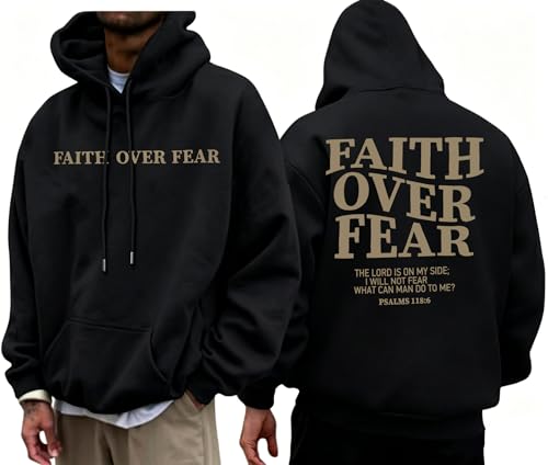 PNORATM Hoodie chrétien homme Jesus, noir04, grand