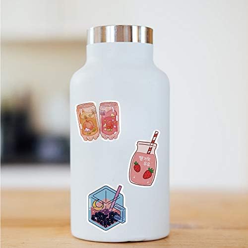 Bric Dodo 50Pcs Beverage Stickers Laptop Car Scrapbook Phone Skateboard Cute Vsco Drink Stickers Vinyl Waterproof Aesthetic Personalised Stickers for Teens Boys Girls Adults Children