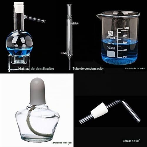 Alambique de cristal destilador laboratorio 100 ml destilación agua aceites esenciales alcohol industria científica
