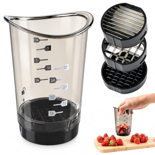 Obstschneider Becher, Slicer, Kirsch Erdbeer Schneider mit 2 Schneideformen