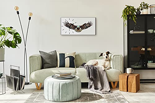 Horloge sur toile oiseau animal aigle décoration murale moderne - 5