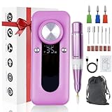 Norala Electric Nail File,Electric Nail Drill Professional,35000RPM Portable Cordless Rechargeable Nail Drill for Salon Manicure Pedicure,4000 mAh,Pink