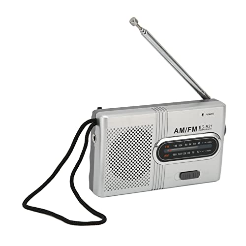 XUMIUZIY Portable AM FM Radio with 5W Loud Speaker, 2AA Battery Operated Transistor Radio with Best Reception, Earphone Jack, for Indoor Outdoor