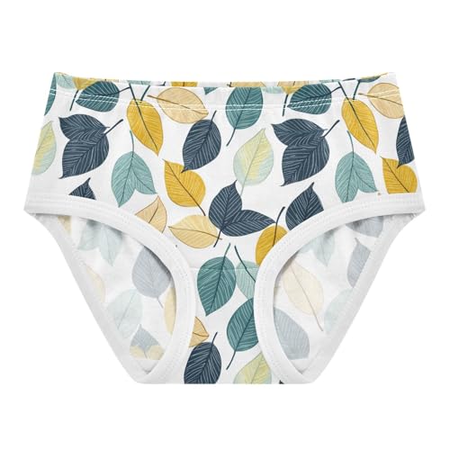 ZZKKO Green Yellow Leaves Girls Underwear Toddler Panties for Girls Comfort Brief Size 2-8T