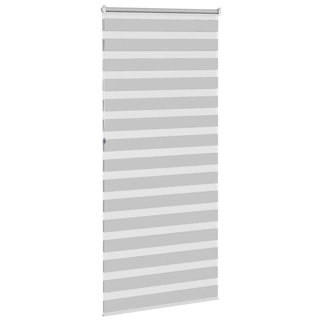 Store zèbre Gris Clair en Polyester 110,9 cm Largeur Tissu 230 cm Hauteur avec Montage sans perçage ou vis, Protection lumière et intimité pour fenêtre Salon Chambre Bureau Maison