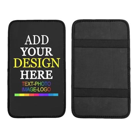 EastSail Custom Car Armrest Cover Personalized Auto Center Console Pad Add Your Image Text Logo Car Interior Decor Waterproof Non-Slip Neoprene Upgrade Models Cover