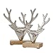 Produktbild Boltze 2 x Skulptur Geweih Hirsch Harribert Aluminium Höhe 16-19 cm Silber, Tischdeko, Geschenk