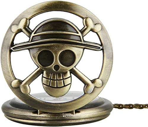 Image of AUGEN Premium Pocket Watch Metal Keychain Skull Retro Vintage for Gifting With Key Ring Anti-Rust (Pack Of 1)