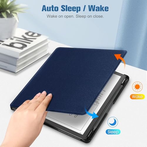 ProElite Case Cover for Kindle Scribe 10.2" Case, Slim Smart Flip case Cover for Amazon Kindle Scribe 10.2 inch with Pen Holder, Dark Blue - Image 3