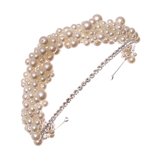 Bandeau de mariage perles blanches et strass pour demoiselle d'honneur