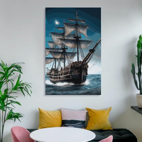 Toile murale bateau pirate BVNMT décoration esthétique salon - 6