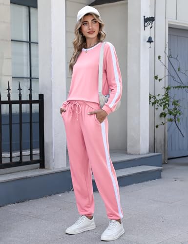 Image of Marvmys Women Long Sleeve Tracksuits Fashion 2 Piece Lounge Set Travel Outfits Jogger Set