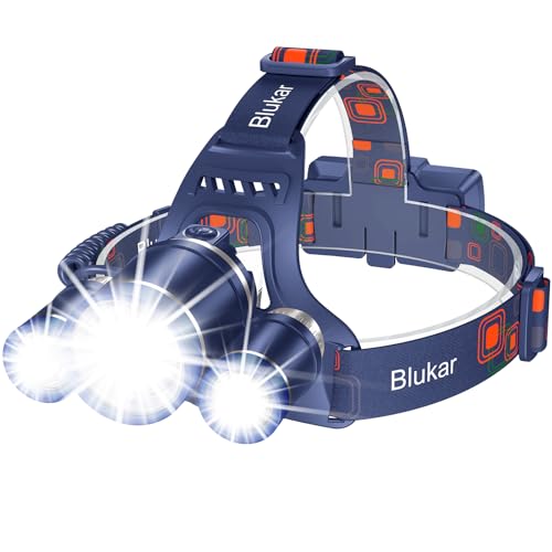 Blukar LED Headlamp, Super Bright Rechargeable Headlight Flashlig...