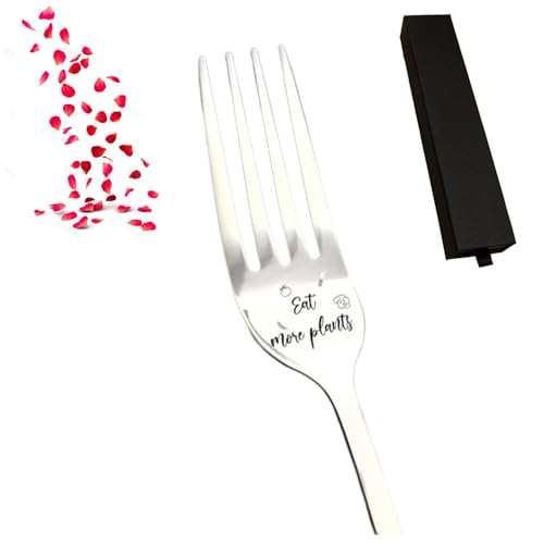IMOCKA Engraved Fork - Best Funny Gift for Loved One, Funny Fork Gifts for Women Men Friends, I Love You Funny Fork (E)