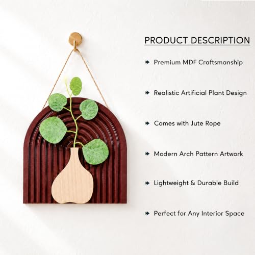 Image of Art Street Boho Floral Art for Living Room, Modern MDF Wooden Set for Hanging, Aesthetic Tabletop Showpiece, Bedroom, Office & Home Decor (Size 19x19 cm)