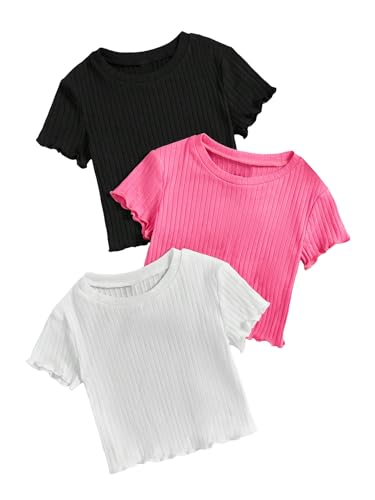T-shirt court fille col rond pour éviter d'avoir trop chaud