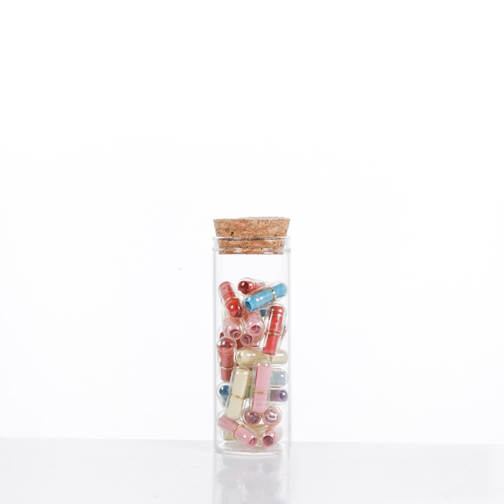 FSSTUD Lot de 10 Tubes à essai vides en Verre Transparent avec Bouchons en liège pour Message de souhaits, sels de Bain, conteneurs d'emballage de Liquide avec Bouchons en liège 50 ML