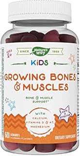 Nature’s Way Kids Growing Bones & Muscles, Calcium & Vitamin D, Ages 2+ Wildberry Flavor, 60 Gummies