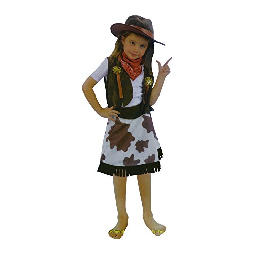 Bermoni Costume de déguisement Cowgirl (7 à 10 Ans) (COW-02)