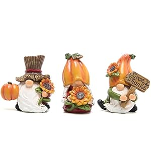 Hodao 2pcs Fall Thanksgiving Pumpkin Gnomes Decorations Handmade Swedish Tomte Gnomes Elf for Fall Decor Gift – Fall Thanksgiving Party Home Kitchen Table Decor – Thanksgiving Autumn Gift