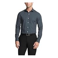 Tommy Hilfiger Men's Dress Shirt Slim Fit Stretch Twill Deep Green