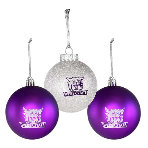 Fan Frenzy Gifts Weber State Wildcats Officially Licensed Bulb Ornament 3 Pack