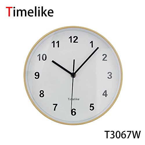 Timelike Wooden Round Wall Clock Silent & Non-Ticking Retro Wall Clock Operated for Living Room Bedroom Kitchen - Image 2