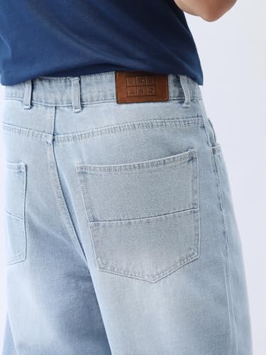 Image of Urbano Fashion Men's Loose Baggy Fit Washed Jeans Non-Stretchable