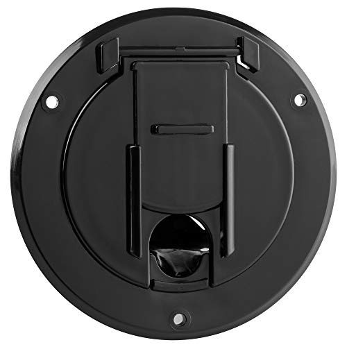 Halotronics Rv 4 1/4-Inch Round Electrical Cable Hatch For 30 Amp Cords (Black) #TOP3