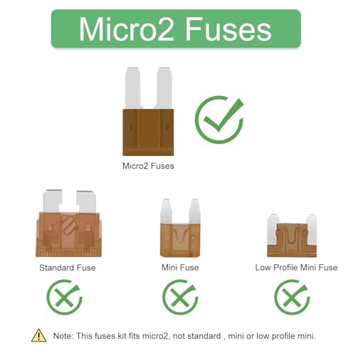 Image of KMH 7.5A Micro2 Fuse Kit Automotive Blade Fuses Kit for Car, Truck, RV, Boat, Motorcycle and Marine Vehicles | Circuit Breaker Protection Electronic Fuses Holder Safe Power Distribution, Pack of 5