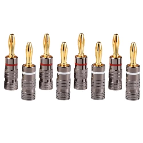 Conectores banana de 4 mm solucionan cables sueltos en altavoces con bloqueo de tornillo