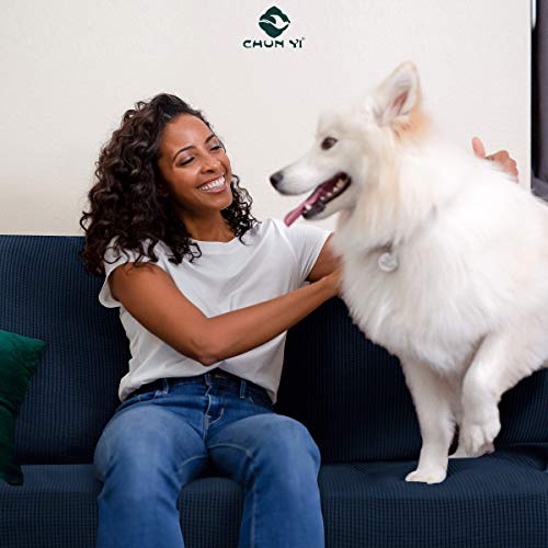 Chun Yi Stretch Sofa Slipcover 1-Piece Couch Cover，3 Seater Settee Coat Soft With Elastic Bottom, Checks Spandex Jacquard Fabric, Large, Dark Blue/Navy #TOP5