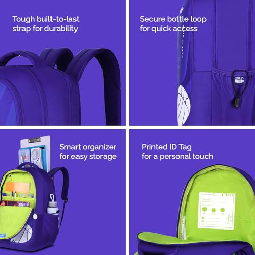 Image of Skybags Klan V2 05 Basketball 38 Liters Premium Polyester Fabric School Backpack for Kids with Multiple Compartments and Adjustable Strap - Boys & Girls