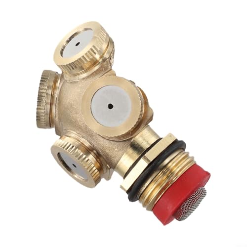Honseadek Boquilla atomizadora de 24 kg con filtro para refrigeración de latón a presión de jardín, 1 sobre 2 roscas, 80150 l/h, flujo de riego de trabajo, 4 agujeros (1 unidad)