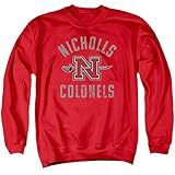 Nicholls State University Official Nicholls Colonels Logo Unisex Adult Crewneck Sweatshirt,Red, 3X-Large