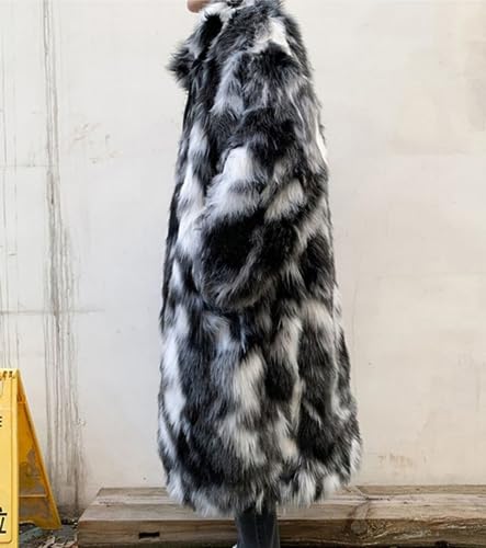 Men's Fashion Faux Fur Long Sleeve Overcoat Winter Warm Fur Fluffy Coat Sweater Jacket3