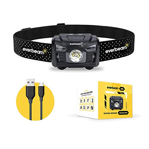 Everbeam H6 LED Headlamp, Motion Sensor Control, 350 Lumen Bright, 30 Hours Runtime, 850mAh Battery...