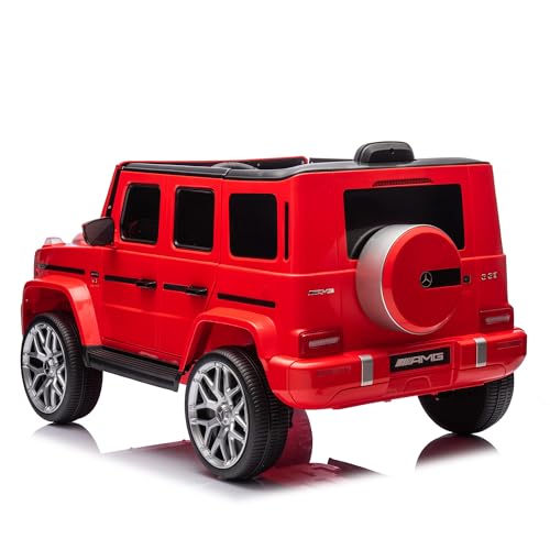 Donext Licensed Mercedes Benz G63 Kids Ride On Car, 12V Kids\' Electric Vehicles with Remote Control, Double Open Doors, Music, Bluetooth, Power Wheels, Battery Powered Driving Toy for Girl boy, Red - Thumbnail 7