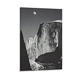Moon Over Half Dome by Ansel Adams Art Poster Poster Decorative Painting Canvas Wall Art Living Room Posters Bedroom Painting 12x18inch(30x45cm)