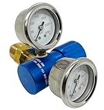 Preece Precision High Performance Compact Aluminum Argon Regulator 0-400PSI, High Flow Capacity of 45CFM
