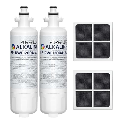 Image of PUREPLUS Alkaline 469690 LT700P Replacement for LG Kenmore Elite 9690, ADQ36006102, ADQ36006101, LFXS30766S, LFX28968ST,LFX31925ST,PL-500,RWF1052, LT120F Refrigerator Water and Air Filter Combo, 2Pack