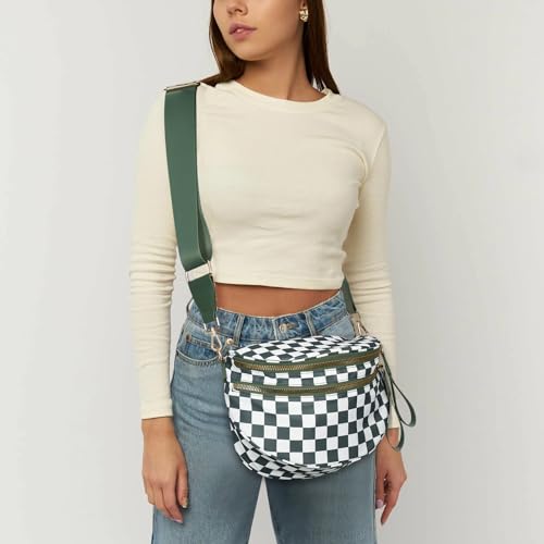 Spacious Bum Bags(Green)+Checkered Crossbody Purse(Green)3