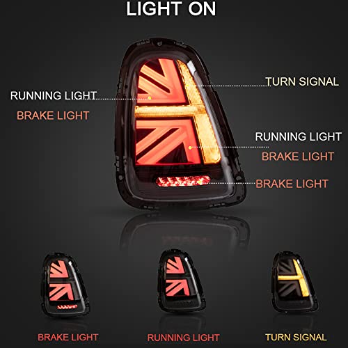 Mostplus Full Led Tail Lights Compatible With 2011 2012 2013 Bmw Mini Cooper R55 R56 R57 Rear Lamp Assembly (Smoke Tinted) #TOP1