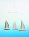 Dinghy Regatta/3 Hanging Mobile - 15 Inches Beech Wood - Handmade in Denmark by Flensted