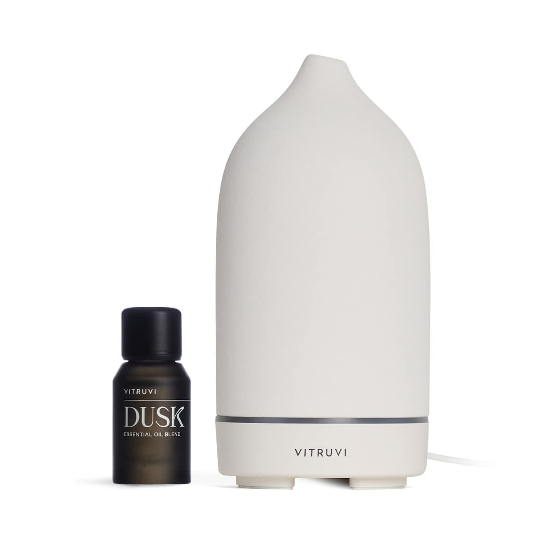 VITRUVIStone Diffuser White and Dusk Essential Oil Blend 100% Pure (0.5 fl.oz)