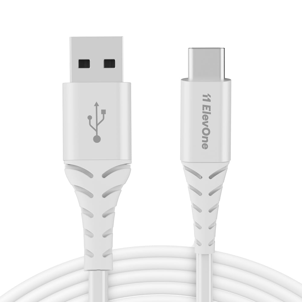 Unbreakable 2A Fast Charging 1m Type C Cable for Smartphones, Tablets, Laptops & other Type C devices, 480Mbps Data Sync, (ECT-1, White)