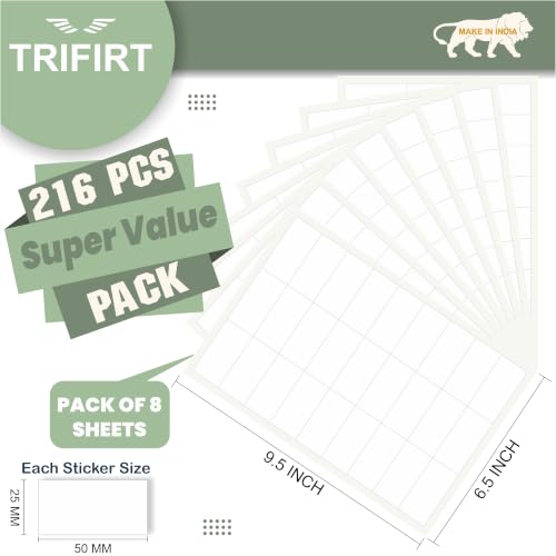 Image of Trifirt 216 Pcs Pearl White Writable Labels with Black Marker | Self Adhesive Removable Stickers | Jar & Bottle Labels for Mason Jars, Glass Bottles, Kitchen Containers | Rectangle