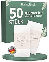 HOCHZEITSHELD Freudentränen Taschentücher Hochzeit für emotionale Momente bei der Trauung - Perfekte Hochzeitsdeko in Kombination mit Seifenblasen-Hochzeit oder als Notfallkörbchen Hochzeit Zubehör