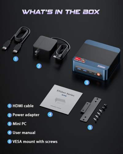 Image of BOSGAME E5 Mini PC AMD Ryzen 3 5300U (Beats N150 /N95) | 8GB DDR4 512GB NVMe SSD Mini Computers, Dual 2.5G LAN, Triple 4K Display (HDMI+DP+Type-C), Small Form PC